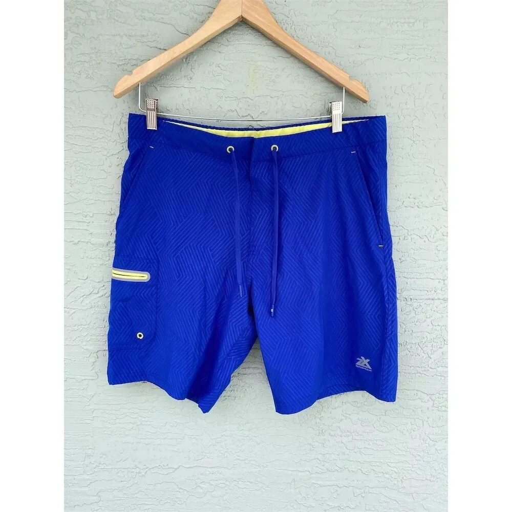 ZeroXposur Men's Quick Dry Swim Trunks Blue M Standard Comfort Waistband